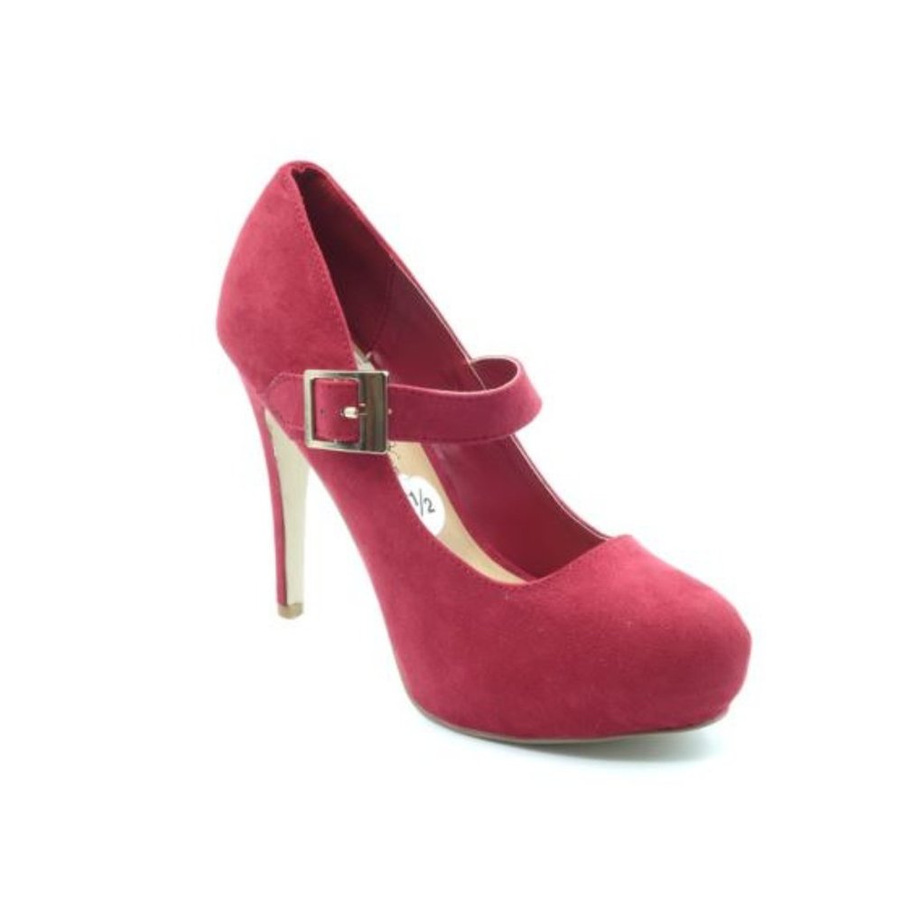 NEW Penny Loves Kenny Suede Mary Jane Pumps- Red (Size 7.5)